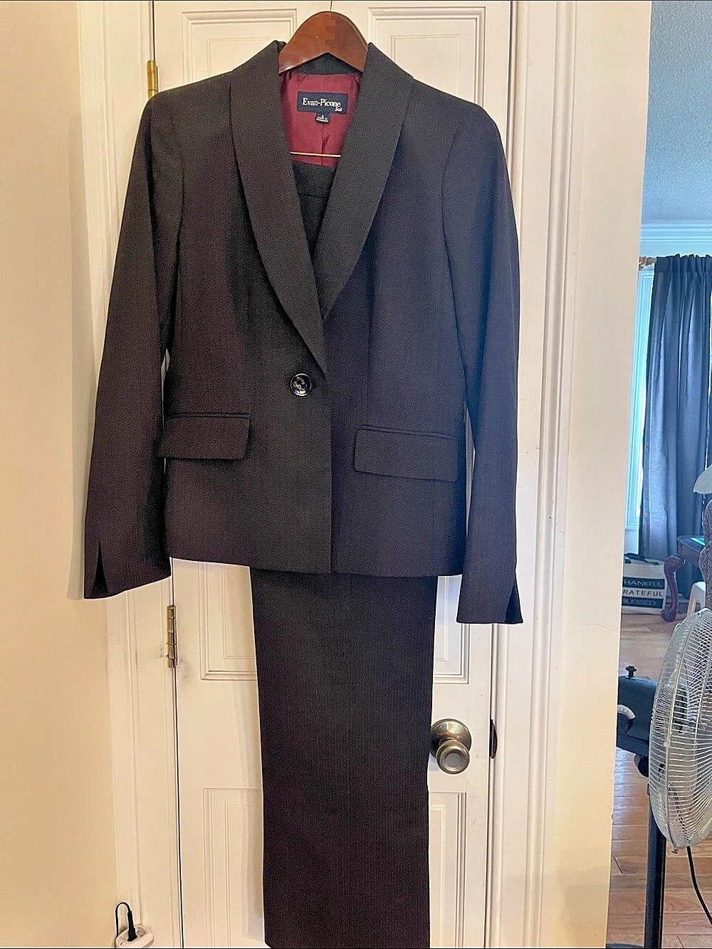 Evan-Picone Pant Suit Black Size Medium